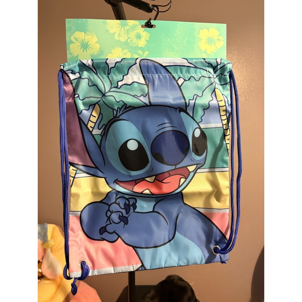 Stitch Drawstring Backpack New - 18x13 Multicolor